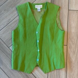 Green Vintage Vest with Buttons